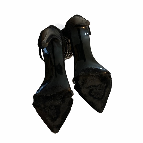 Just Fab Lilou black studded pointy toe heels women’s 7 - Picture 9 of 10